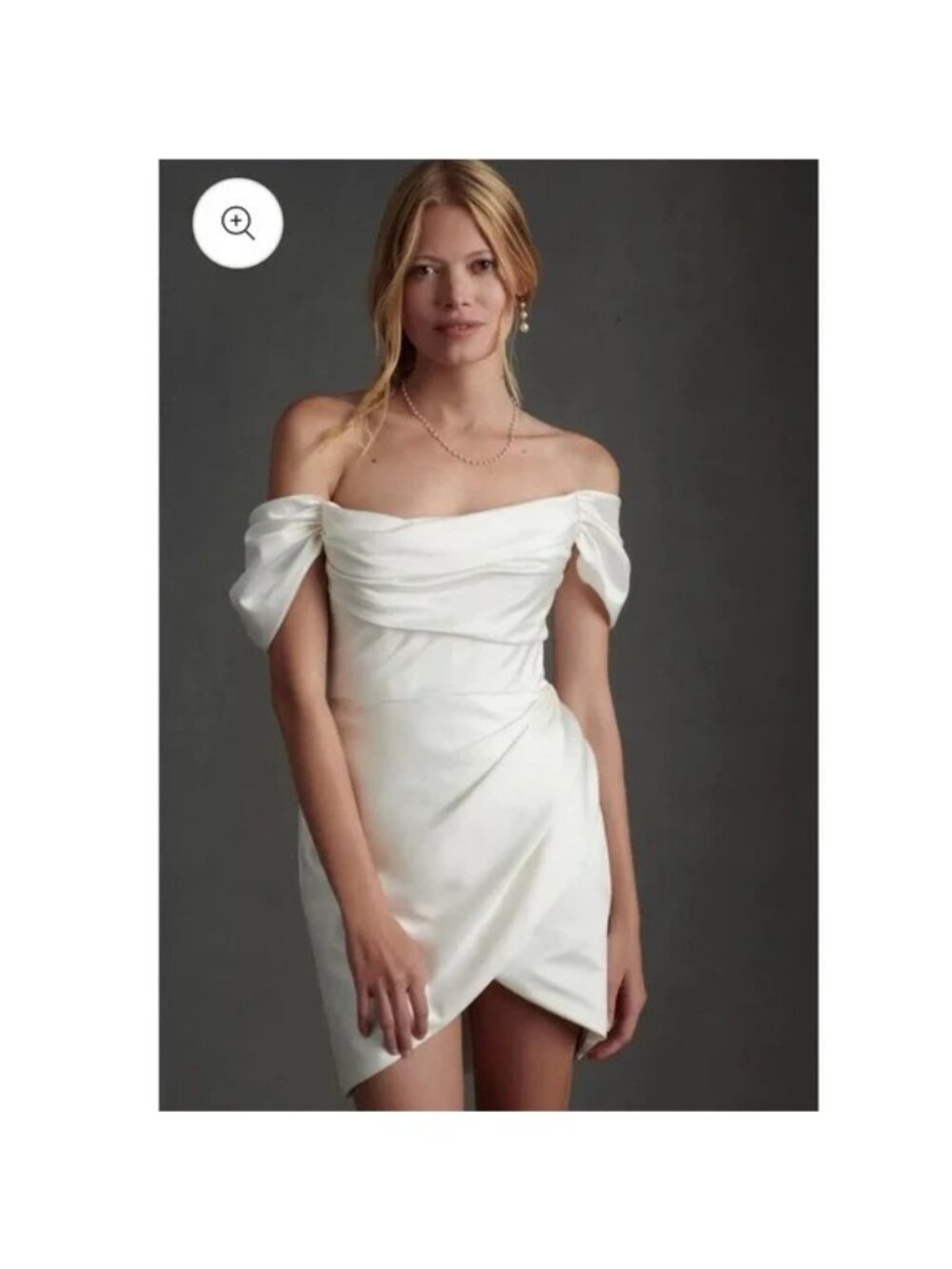 Wtoo By Watters Marlina Mini Dress Ivory Formal Bride Designer Elegant Womens 2